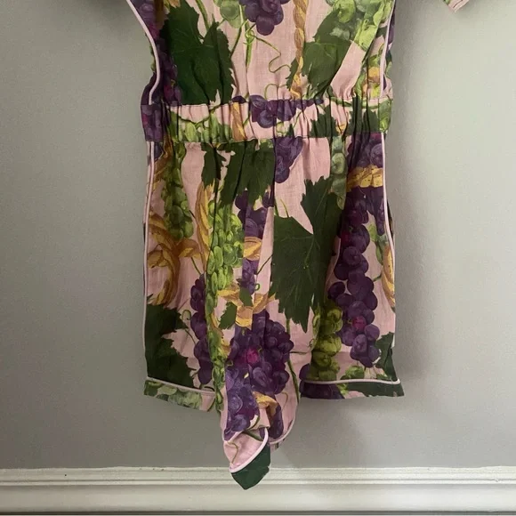 New NWT Kip & Co the vine linen playsuit French grapes short sleeve romper XS 6